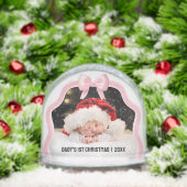 Baby's 1st Christmas Bow Snow Globe - Pink (Noël)