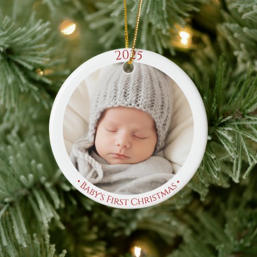 Babys 1st Christmas Custom Two Side Photo Ornament (Boom)