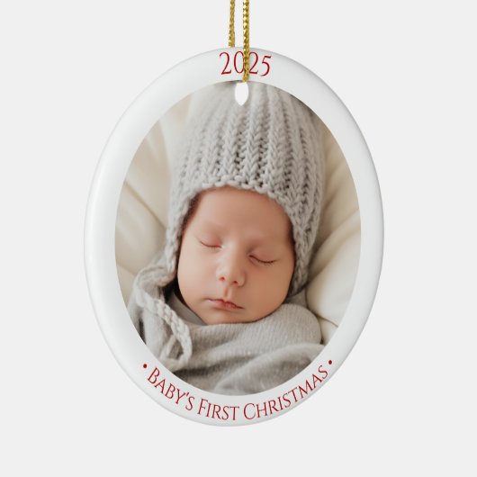 Babys 1st Christmas Custom Two Side Photo Ornament (Rechts)