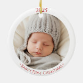 Babys 1st Christmas Custom Two Side Photo Ornament (Achterkant)