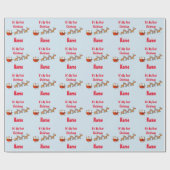 Babys 1st Christmas GIFTWRAP Grappig gepersonalise Cadeaupapier (Vlak)