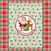 Baby's 1st Christmas Personalize Name Santa Claus Fleece Deken