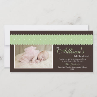 Baby's 1st Christmas Ribbon Photocard (bruin) Feestdagenkaart