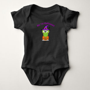 Baby's 1ste Halloween Little Witch Frog Romper