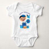 👶 🍩 baby's 1ste Hanukkah - met duif Romper (Voorkant)