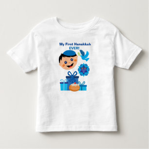 👶 🍩 baby's 1ste Hanukkah - met gelukkige Joodse  Kinder Shirts
