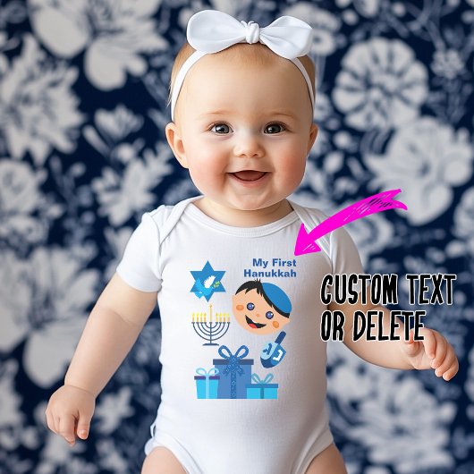 👶 🍩 baby's 1ste Hanukkah - met happy Dreidel Romper
