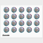 Baby's 2e Kerstmis Blauwe Sneeuwvlok Ronde Sticker (Vel)