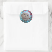Baby's 2e Kerstmis Blauwe Sneeuwvlok Ronde Sticker (Tas)