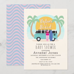 Baby's aan boord Van Twins Baby shower Kaart