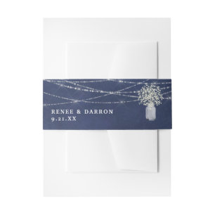 Baby's adem, Chalkboard B & String Lights Floral Uitnodigingen Wikkel