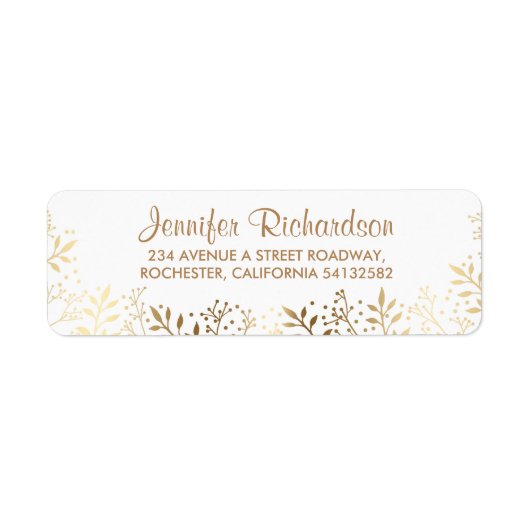 baby's adem gouden en witte bruiloft etiket (Voorkant)