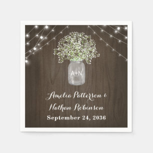Baby's adem Mason Jar Rustieke Fairy Lights Bruilo Servet