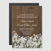 Baby's adem rustieke bruiloft uitnodiging magneet (Voorkant / Achterkant)