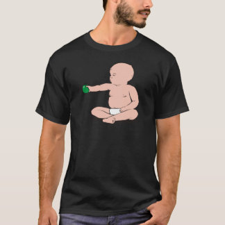 BABY'S ARM HOLDING APPLE T-SHIRT