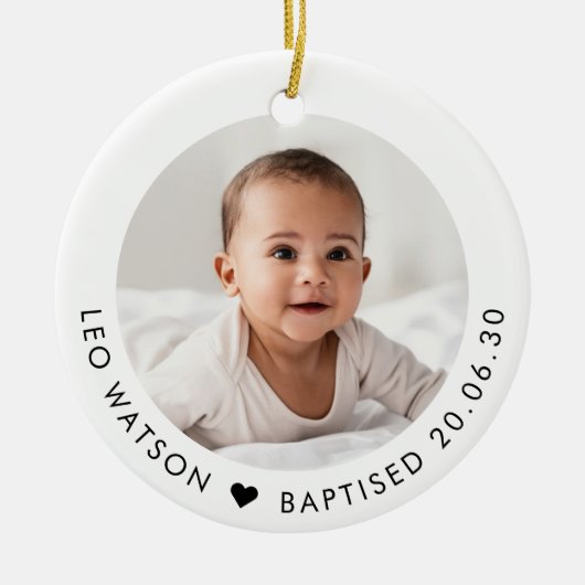 Baby's Baptism Photo Keepsake Keramisch Ornament (Voorkant)