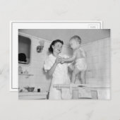 Baby's Bath, 1937 Briefkaart (Voorkant / Achterkant)