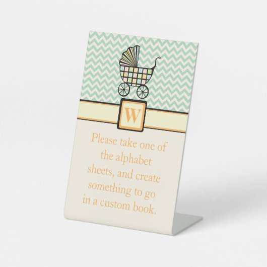 Baby's Blocks Wandelwagen Pedestal Sign Reclamebord Met Voetstuk (Voorkant)