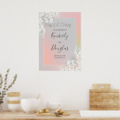 Baby's Blush Pink Wedding Welcome Sign Poster (Keuken)