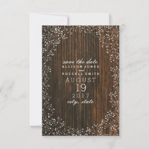 Baby's borstbladerhout sparen de datum save the date