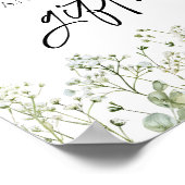 Baby's Breath Baby Shower Boeken en Cadeaus Bord Poster (Hoek)