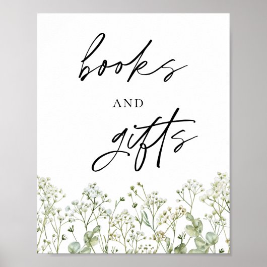 Baby's Breath Baby Shower Boeken en Cadeaus Bord Poster (Voorkant)