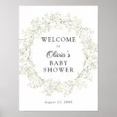 Baby's Breath Baby shower Welkomstbord Poster (Voorkant)