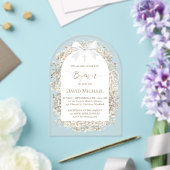 Baby's breath Baptism boy Acrylic Invitation (Insitu (Mariage))