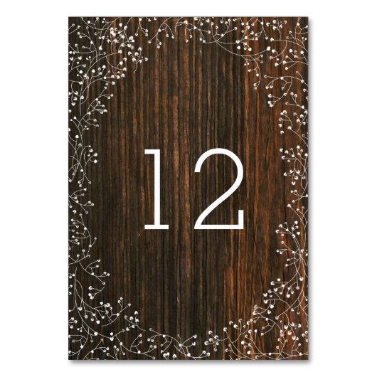 Baby's Breath Barn Houten Tafelnummer (Voorkant)