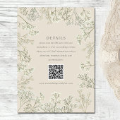 Baby's Breath Beige Bruiloft Details QR Code Informatiekaartje