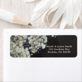 Baby's Breath Bloemen & Donker Rustiek Hout Uitnod Etiket (Insitu)