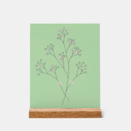 Baby's Breath bloemen - Fijne Lijn Kunst Acryl Bord