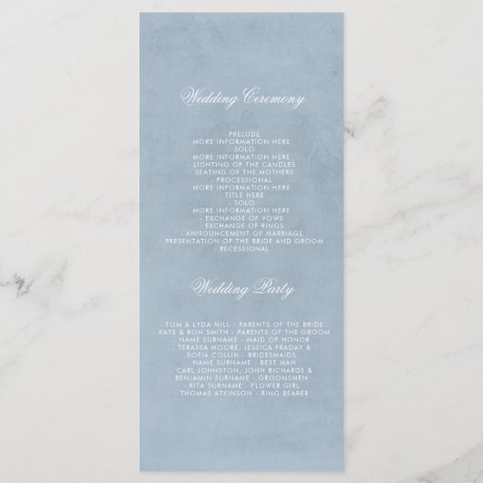 Baby's Breath Bloemen Monogram Stoffig Blauw Progr Programma (Achterkant)