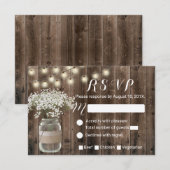 Baby's Breath Bloemenpot Rustieke Schuur Houten RS RSVP Kaartje (Voorkant / Achterkant)