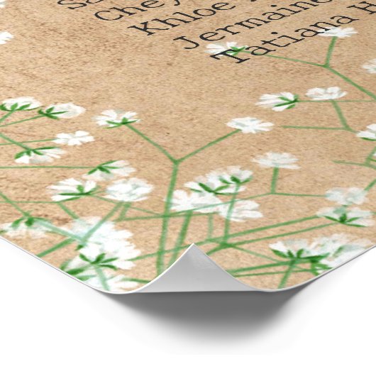 Baby's Breath Bloemrijke Rustieke Trouwstoelindeli Poster (Hoek)