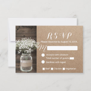 Baby's Breath Bloemstuk Pot Rustieke Kraft RSVP Kaartje