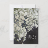 Baby's Breath & Donker Houten Tafel Nummerkaart Kaart (Achterkant)