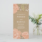 Baby's Breath en Roze Rozen Trouwprogramma's Programma (Staand voorkant)