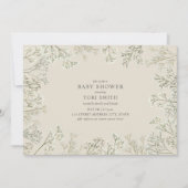 Baby's Breath Floral Baby shower Kaart (Voorkant)