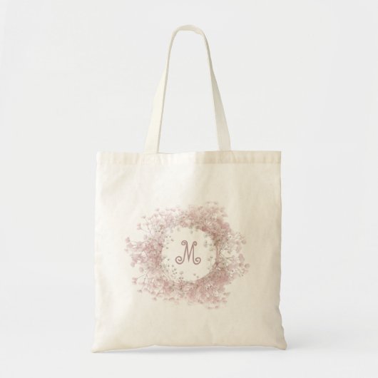 baby's breath floral frame bridesmaid tote bag (Voorkant)