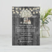  baby's Breath Floral Jar Barn Wedding Kaart (Staand voorkant)