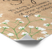 Baby's Breath Floral Rustic Kindly Sign Guest Book Poster (Hoek)