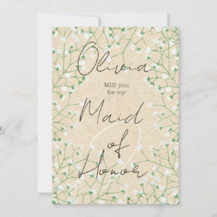 Baby's Breath Floral zal je zijn mijn meid van eer Kaart