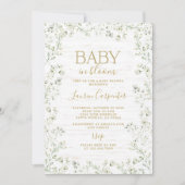 Baby's Breath Flower Baby shower Invitation Kaart (Voorkant)