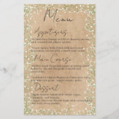 Baby's Breath Flowers Rustic Boho Wedding Menu (Voorkant)