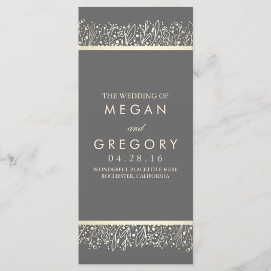 Baby's Breath Gold Bloemen Trouwprogramma's Programma (Voorkant)