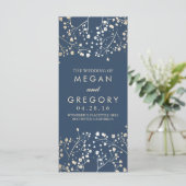 Baby's Breath Gold en Navy huwelijksprogramma's Programma (Staand voorkant)