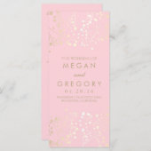 Baby's Breath Gold en Pink Wedding Programma's (Voorkant / Achterkant)