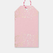 Baby's Breath Gold en roze bruiloft Cadeaulabel (Achterkant)