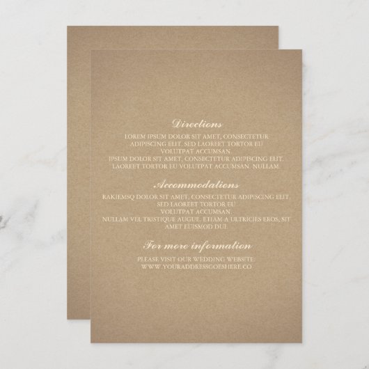 Baby's Breath Gold Wedding Details - Informatie Informatiekaartje (Voorkant / Achterkant)